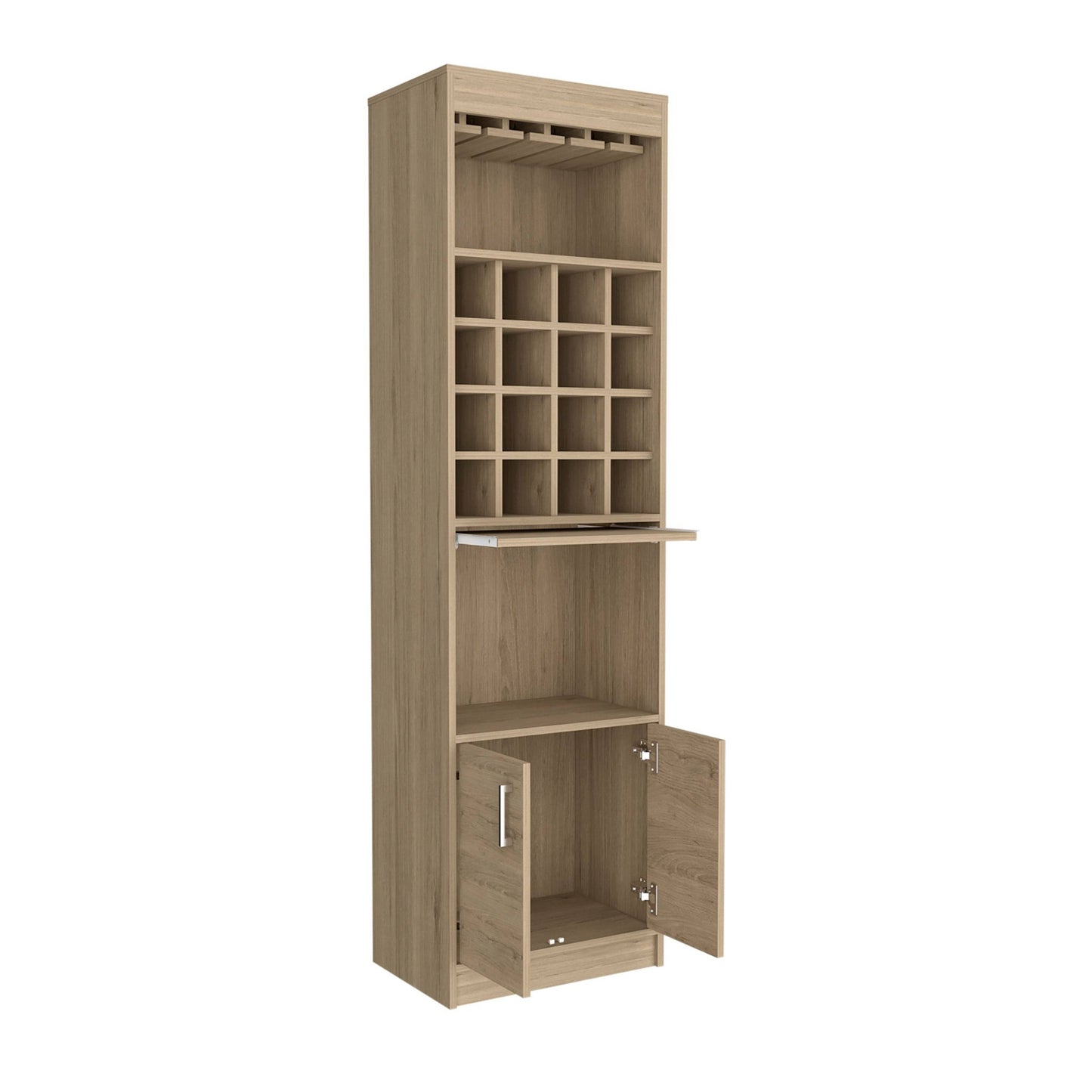 24" Natural Bar Cabinet With Eighteen Shelves - Loft&Timber