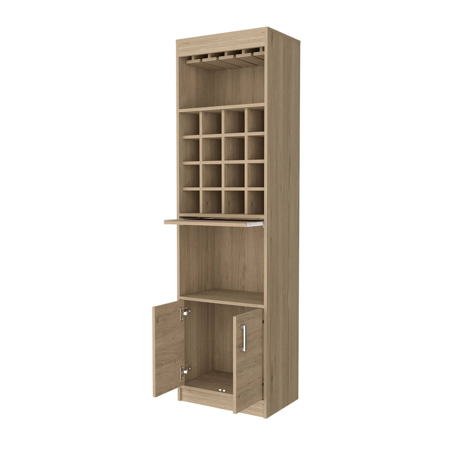 24" Natural Bar Cabinet With Eighteen Shelves - Loft&Timber