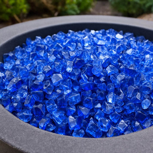 Cobalt Round Reflective Fire Pit Glass - Loft&Timber