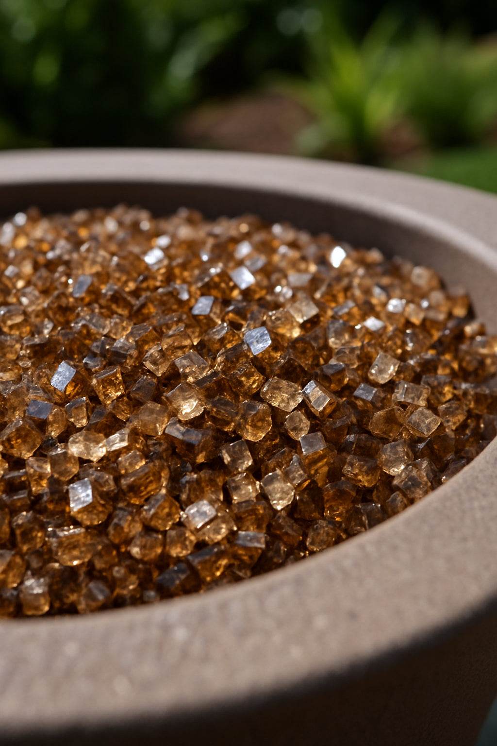 Copper Round Reflective Fire Pit Glass - Loft&Timber