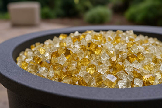 Gold Round Reflective Fire Pit Glass - Loft&Timber