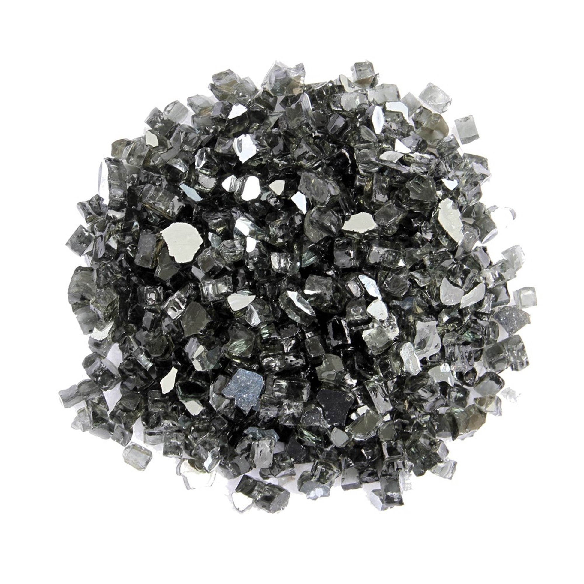 Black Round Reflective Fire Pit Glass - Loft&Timber