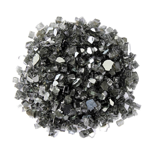 Black Round Reflective Fire Pit Glass - Loft&Timber