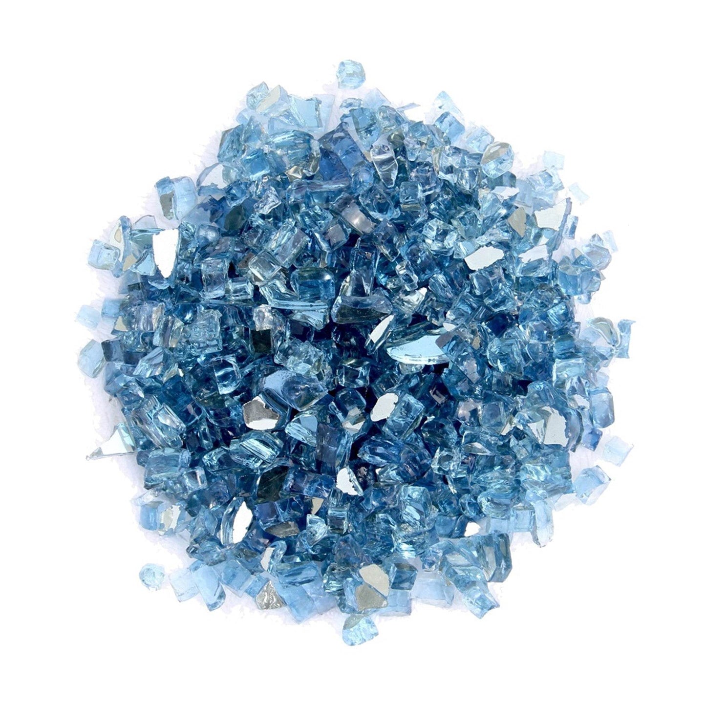 Sky Blue Round Reflective Fire Pit Glass - Loft&Timber