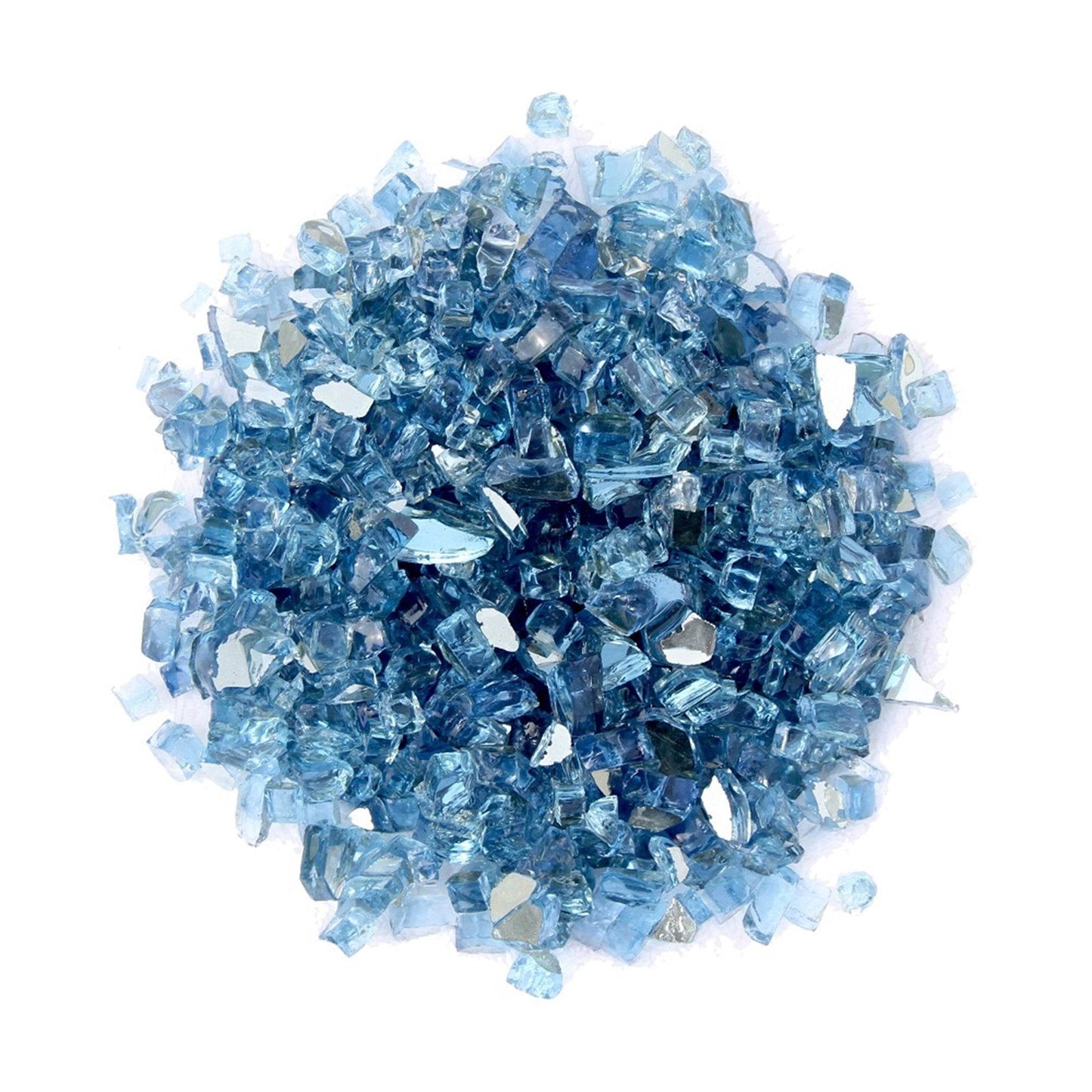 Sky Blue Round Reflective Fire Pit Glass - Loft&Timber