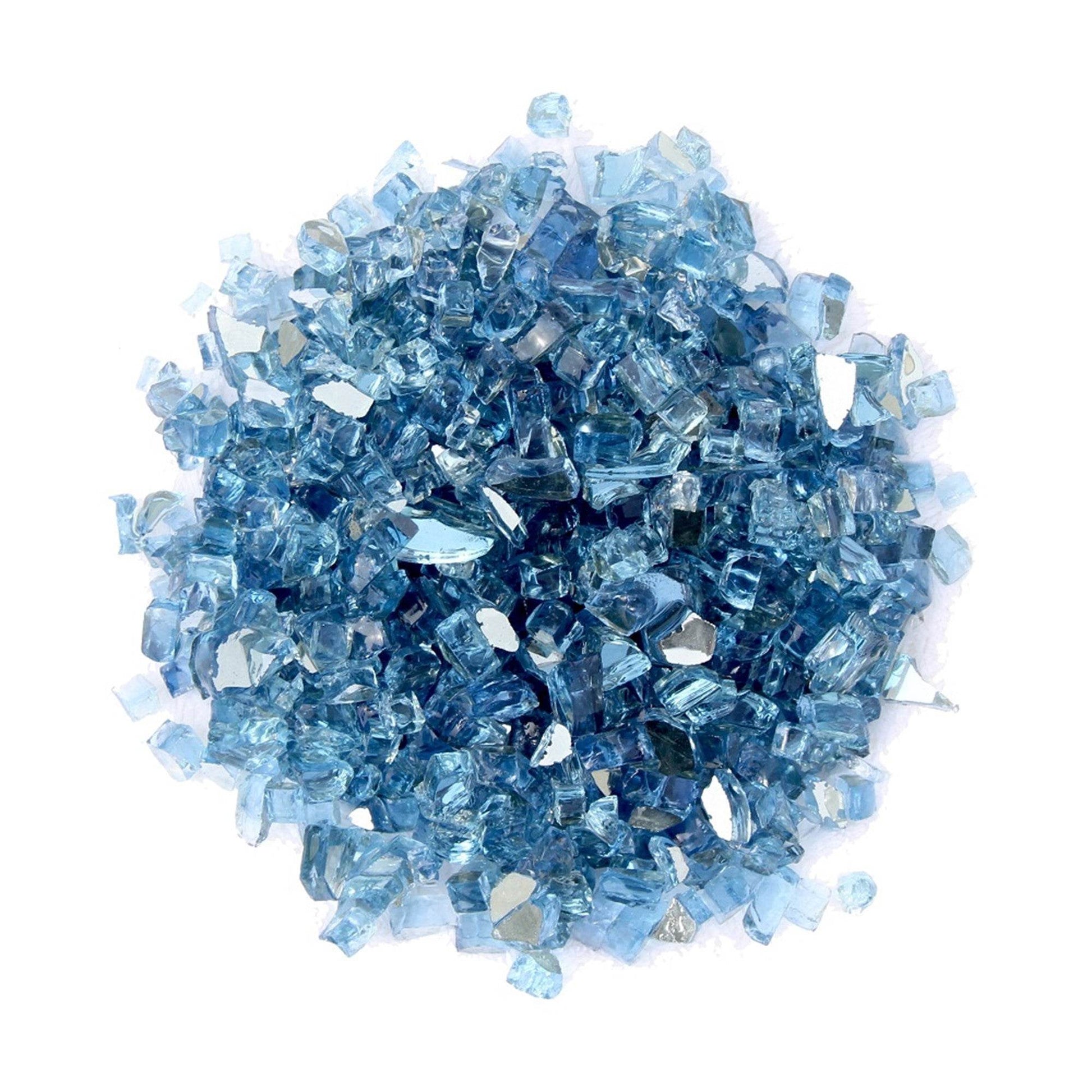Sky Blue Round Reflective Fire Pit Glass - Loft&Timber