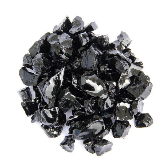 Black Round Reflective Fire Pit Glass - Loft&Timber