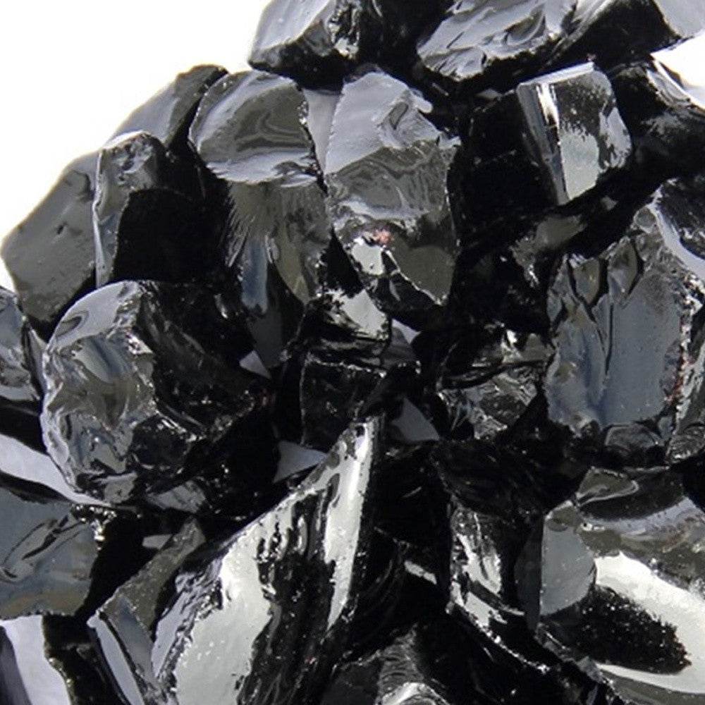 Black Round Reflective Fire Pit Glass - Loft&Timber