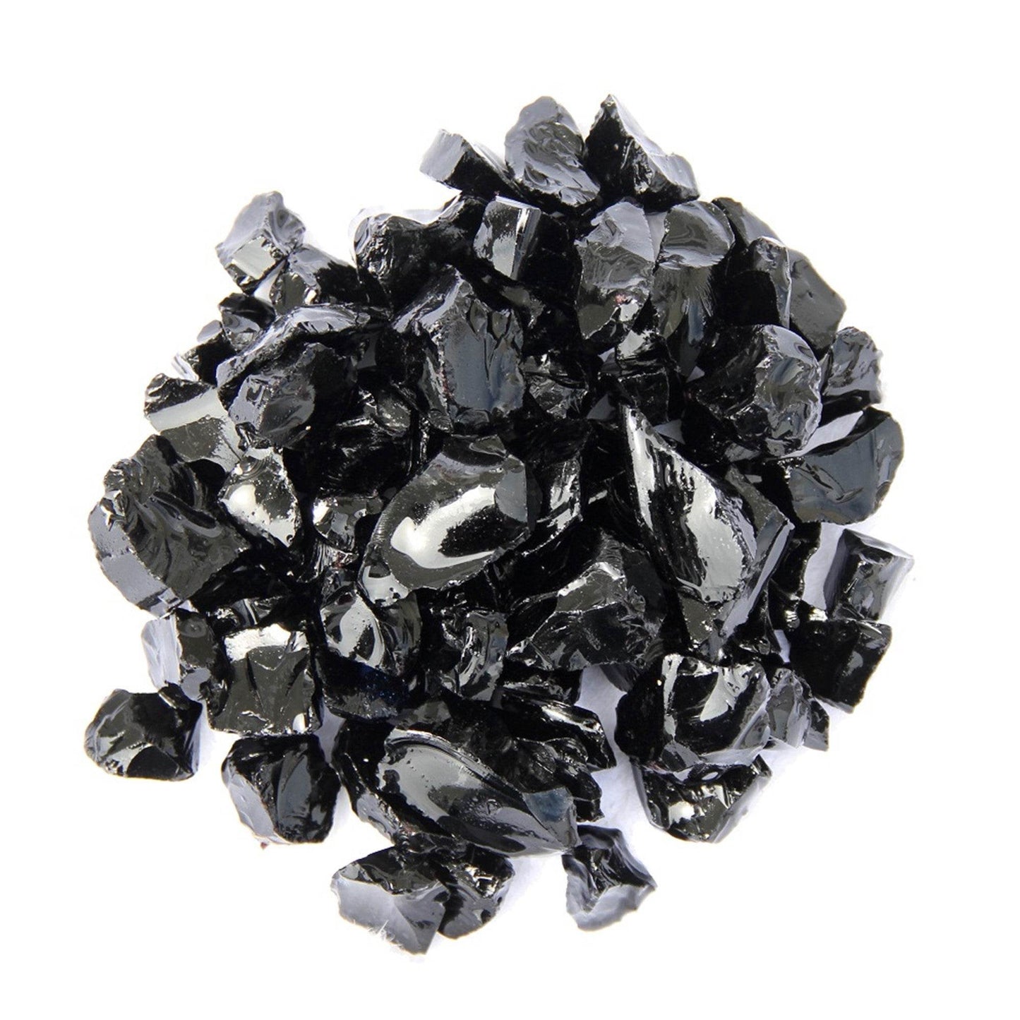 Black Round Reflective Fire Pit Glass - Loft&Timber