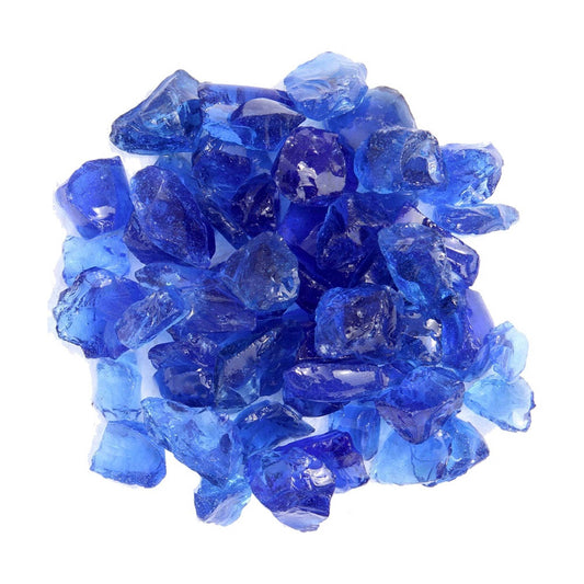 Blue Round Reflective Fire Pit Glass - Loft&Timber