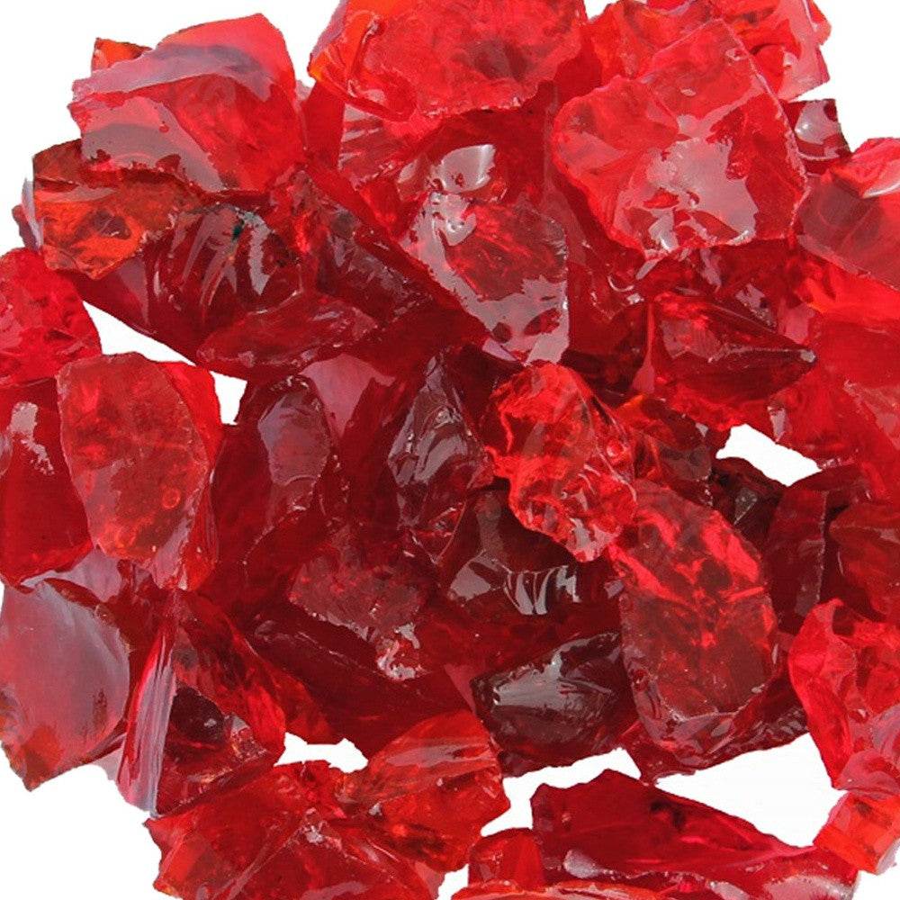 Red Round Reflective Fire Pit Glass - Loft&Timber