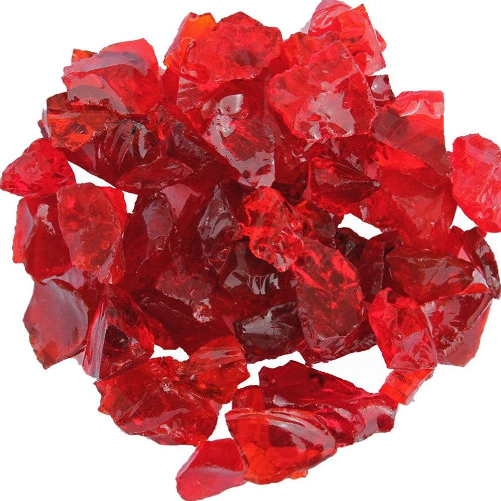 Red Round Reflective Fire Pit Glass - Loft&Timber