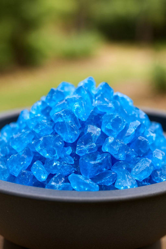 Turquoise Round Reflective Fire Pit Glass - Loft&Timber