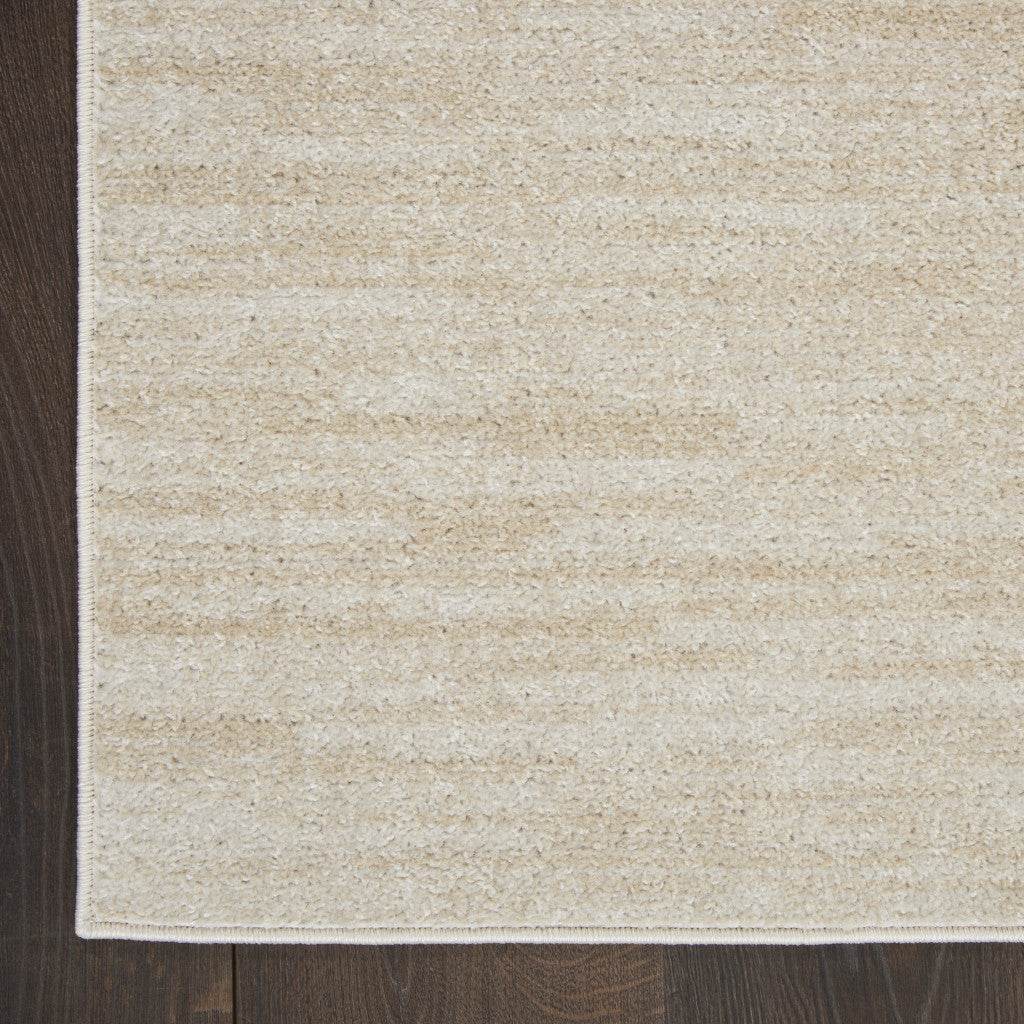 4' Runner Beige And Ivory Indoor Outdoor Runner Rug - Loft&Timber
