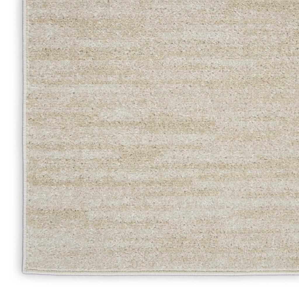 4' Runner Beige And Ivory Indoor Outdoor Runner Rug - Loft&Timber