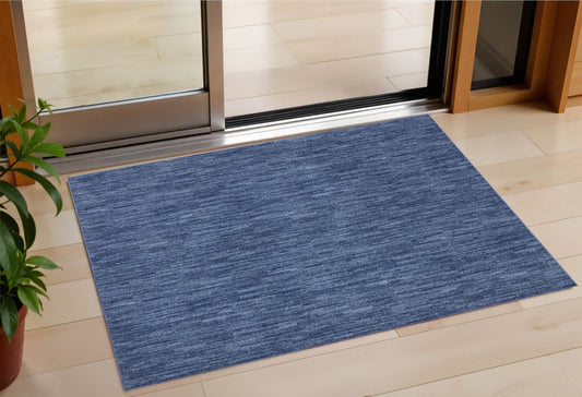 4' Runner Navy Blue Indoor Outdoor Runner Rug - Loft&Timber