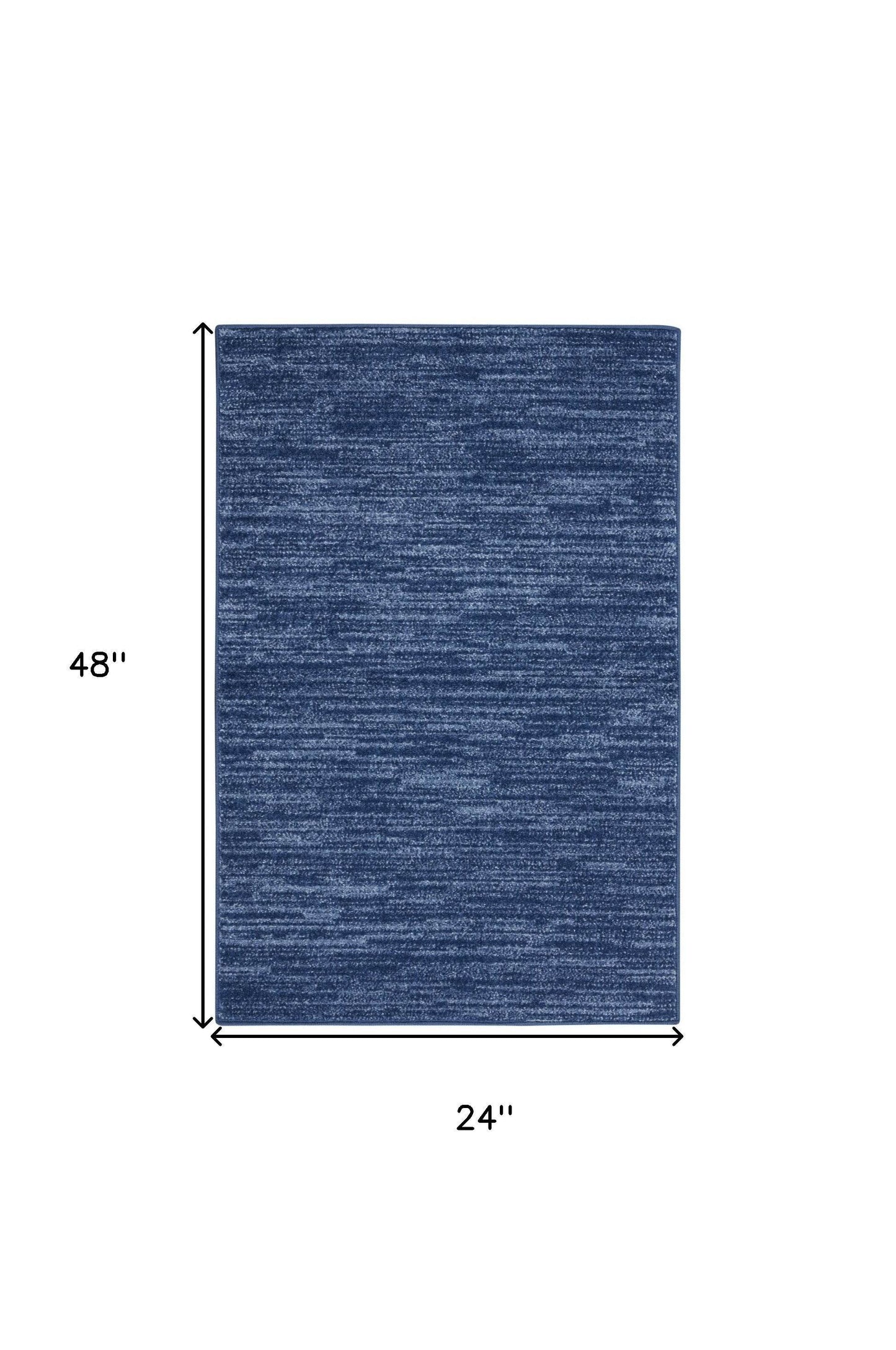 4' Runner Navy Blue Indoor Outdoor Runner Rug - Loft&Timber
