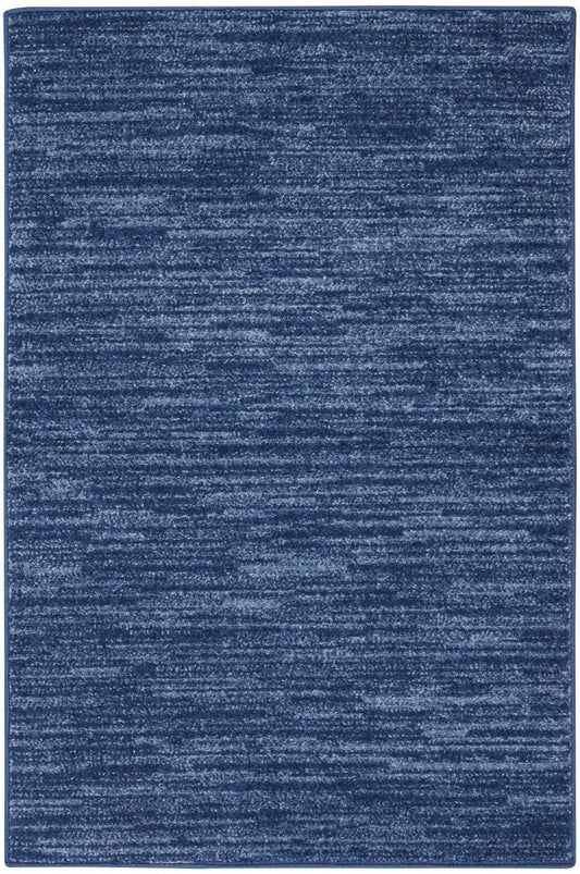 4' Runner Navy Blue Indoor Outdoor Runner Rug - Loft&Timber