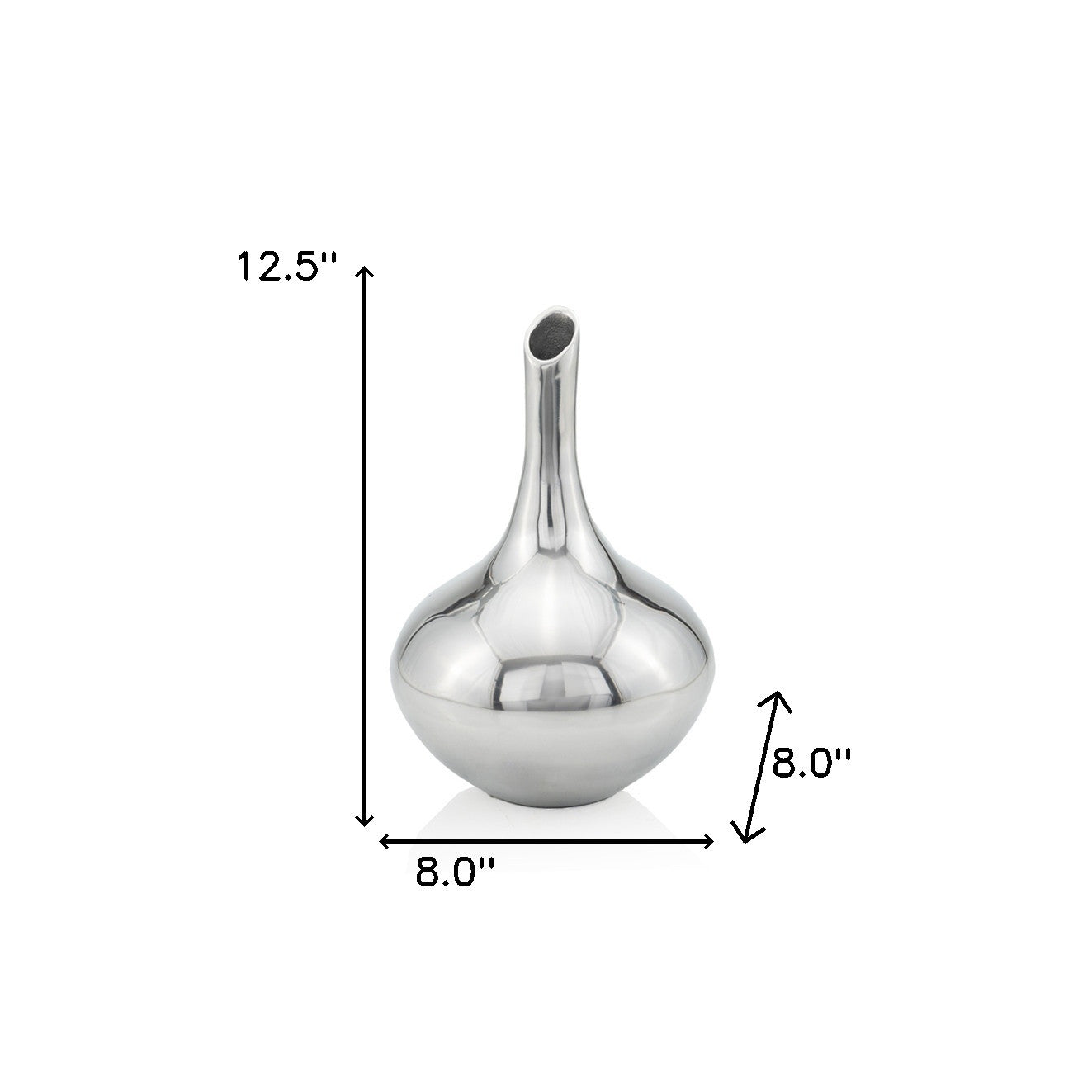 13" Silver Bud Aluminum Table Vase - Loft&Timber