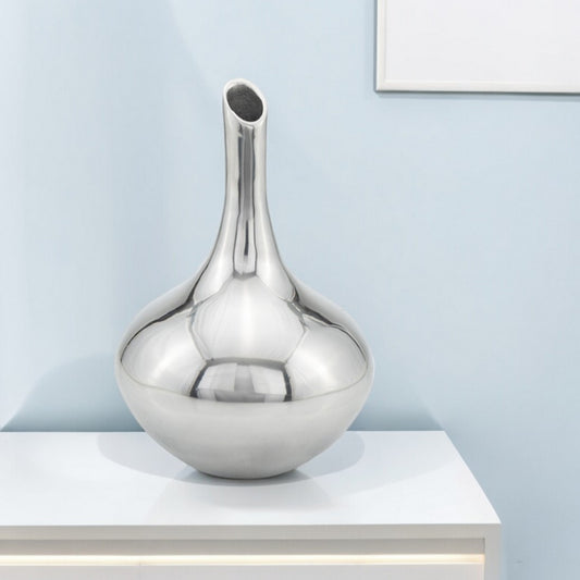 13" Silver Bud Aluminum Table Vase - Loft&Timber