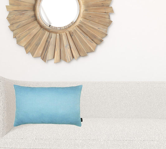 Set Of Two 12" X 20" Sky Blue Polyester Zippered Pillow Cover - Loft&Timber