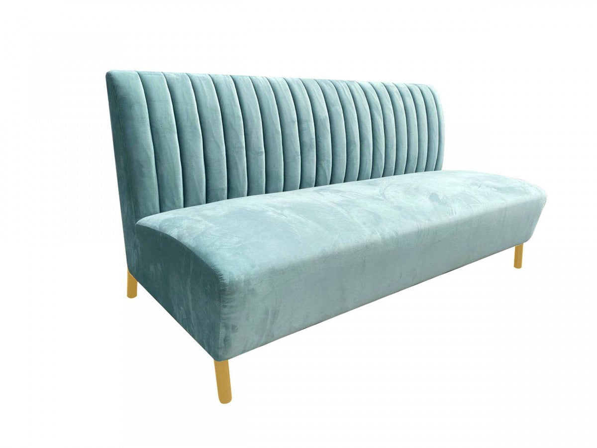 71" Light Gray Velvet Sofa With Gold Legs-2