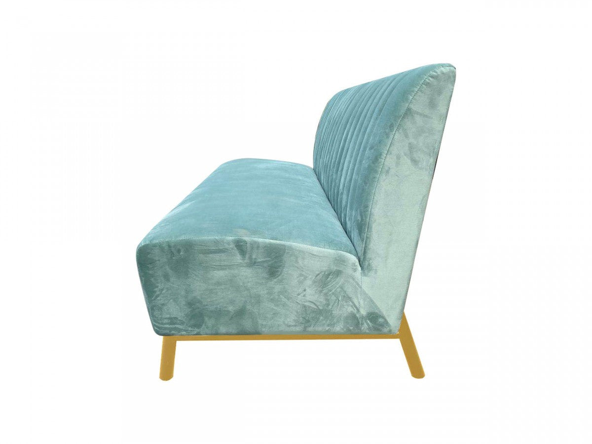 71" Light Gray Velvet Sofa With Gold Legs-3