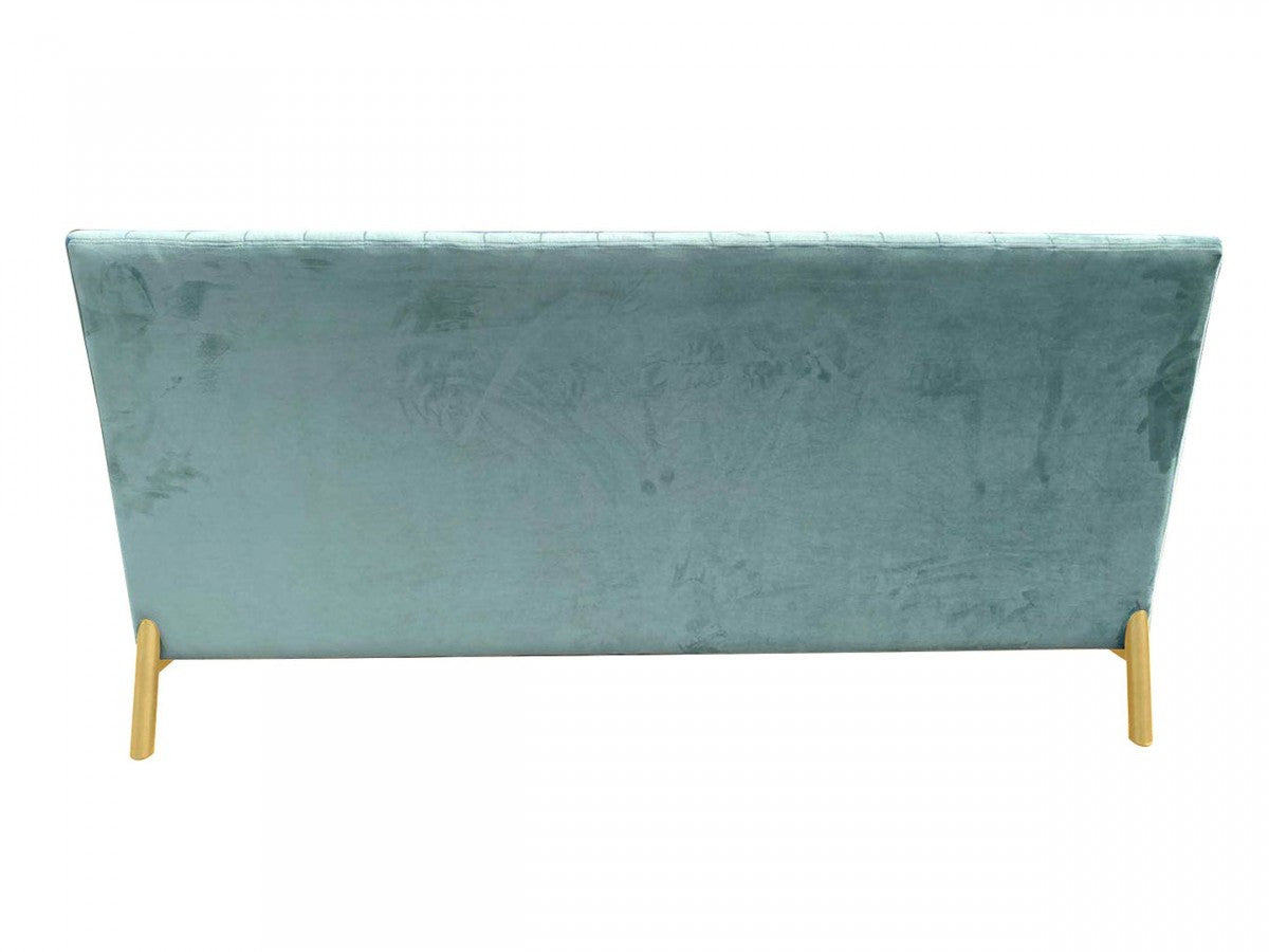 71" Light Gray Velvet Sofa With Gold Legs-4