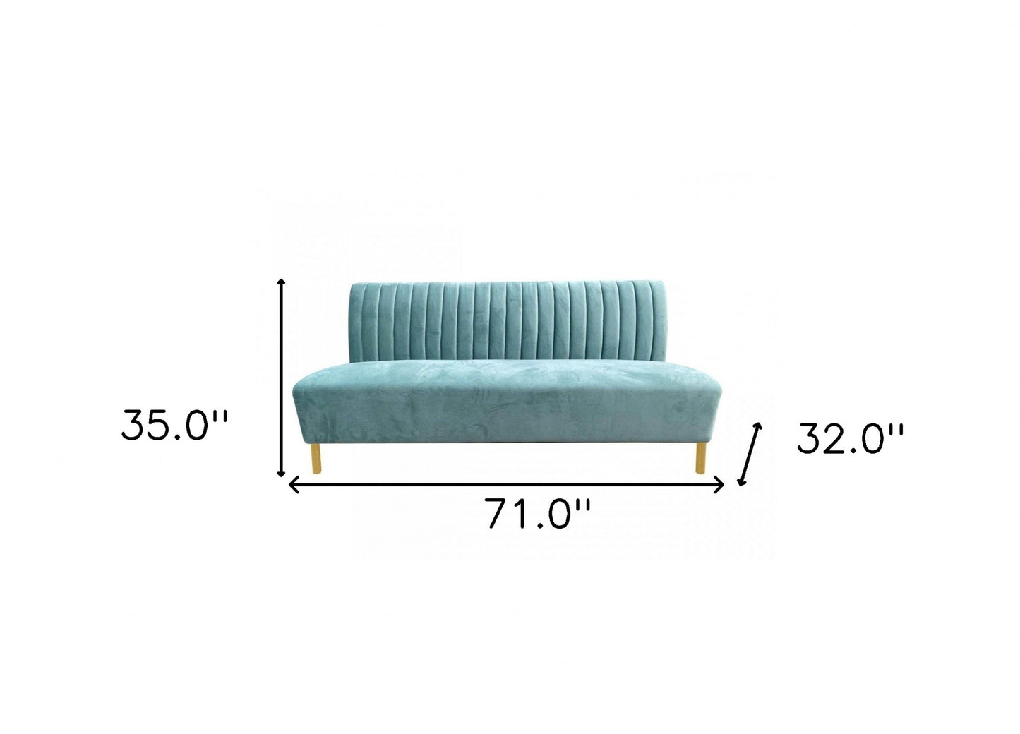 71" Light Gray Velvet Sofa With Gold Legs-6