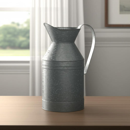 11" Gray Metal Jug Vase - Loft&Timber