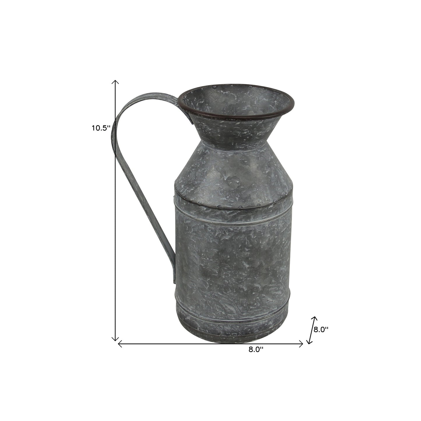 11" Gray Metal Jug Vase - Loft&Timber