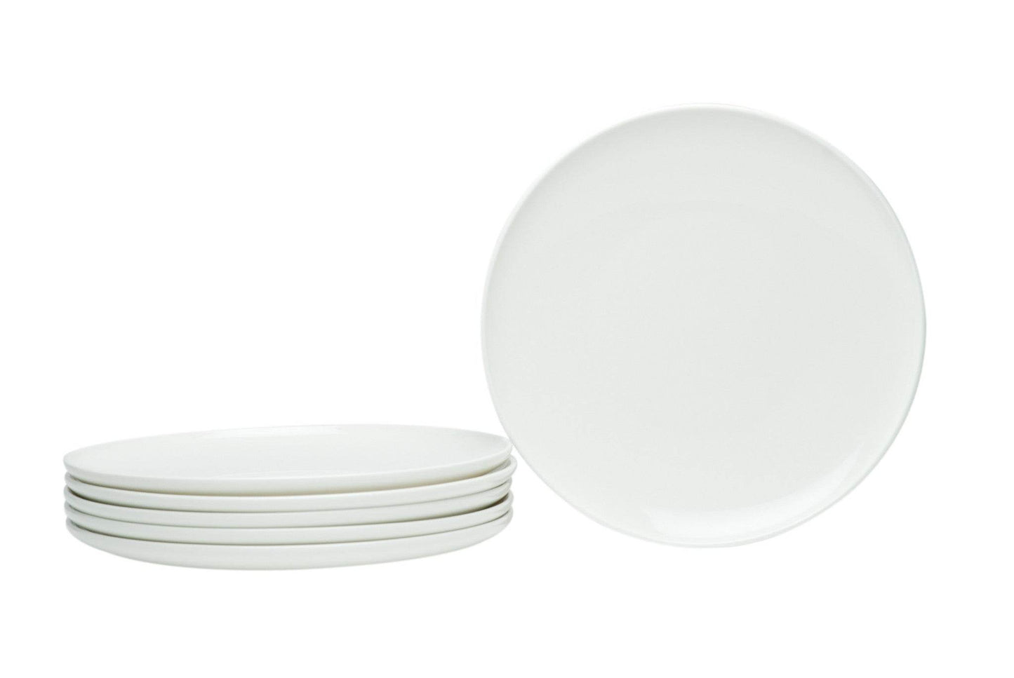 White Six Piece Porcelain Service For Six Salad Plate Set - Loft&Timber