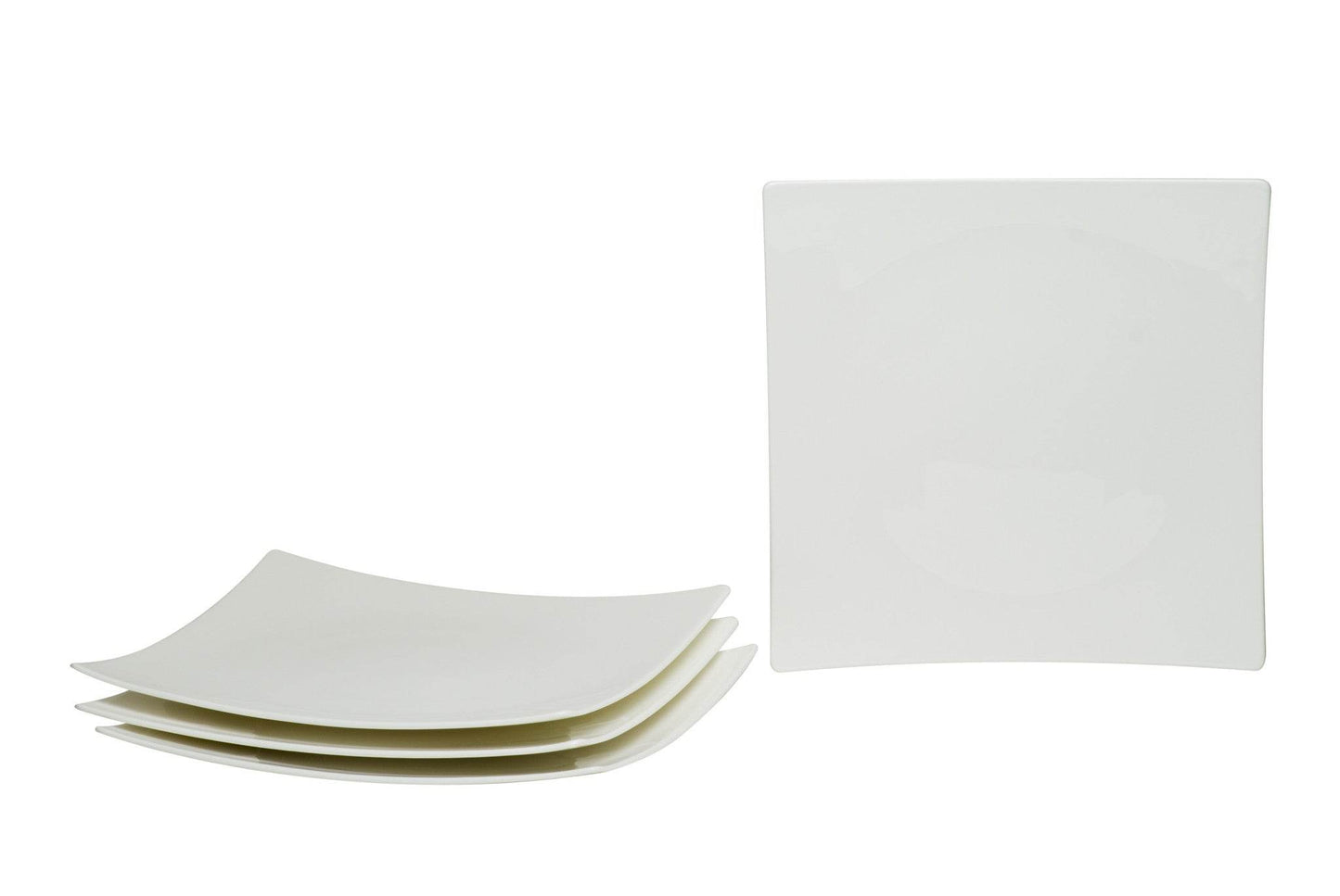 White Six Piece Square Bone China Service For Six Dinner Plate Set - Loft&Timber