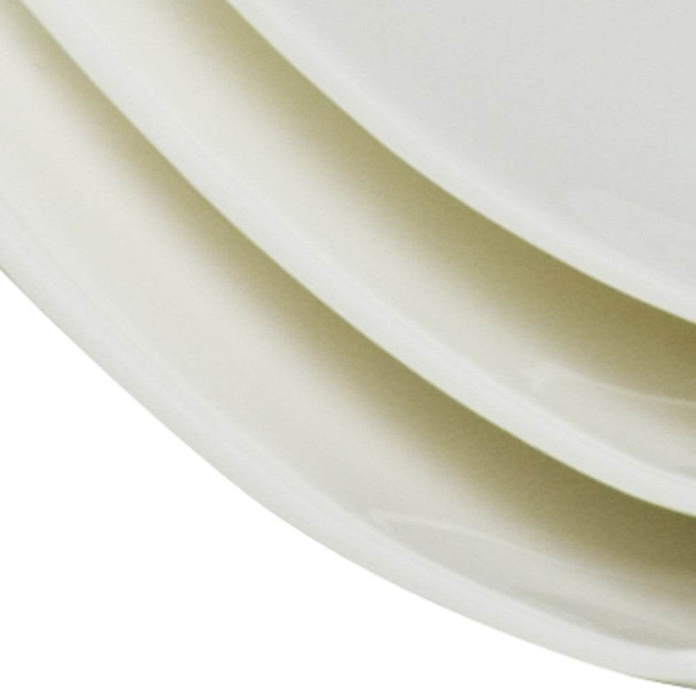 White Six Piece Square Bone China Service For Six Dinner Plate Set - Loft&Timber