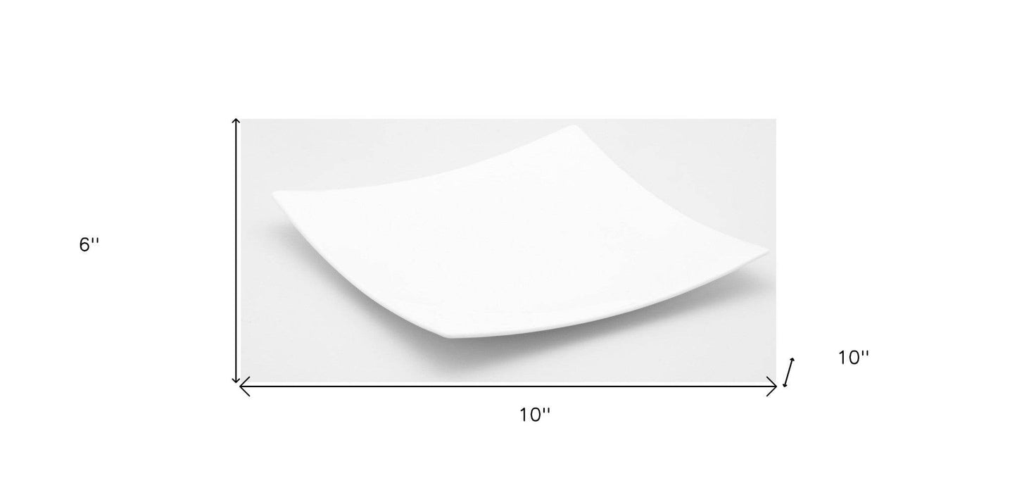 White Six Piece Square Bone China Service For Six Dinner Plate Set - Loft&Timber