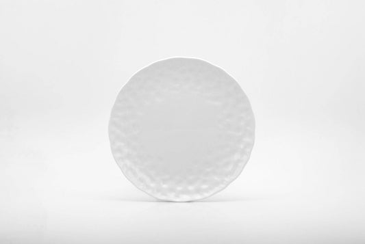 White Six Piece Round Pebbled Porcelain Service For Six Salad Plate Set - Loft&Timber