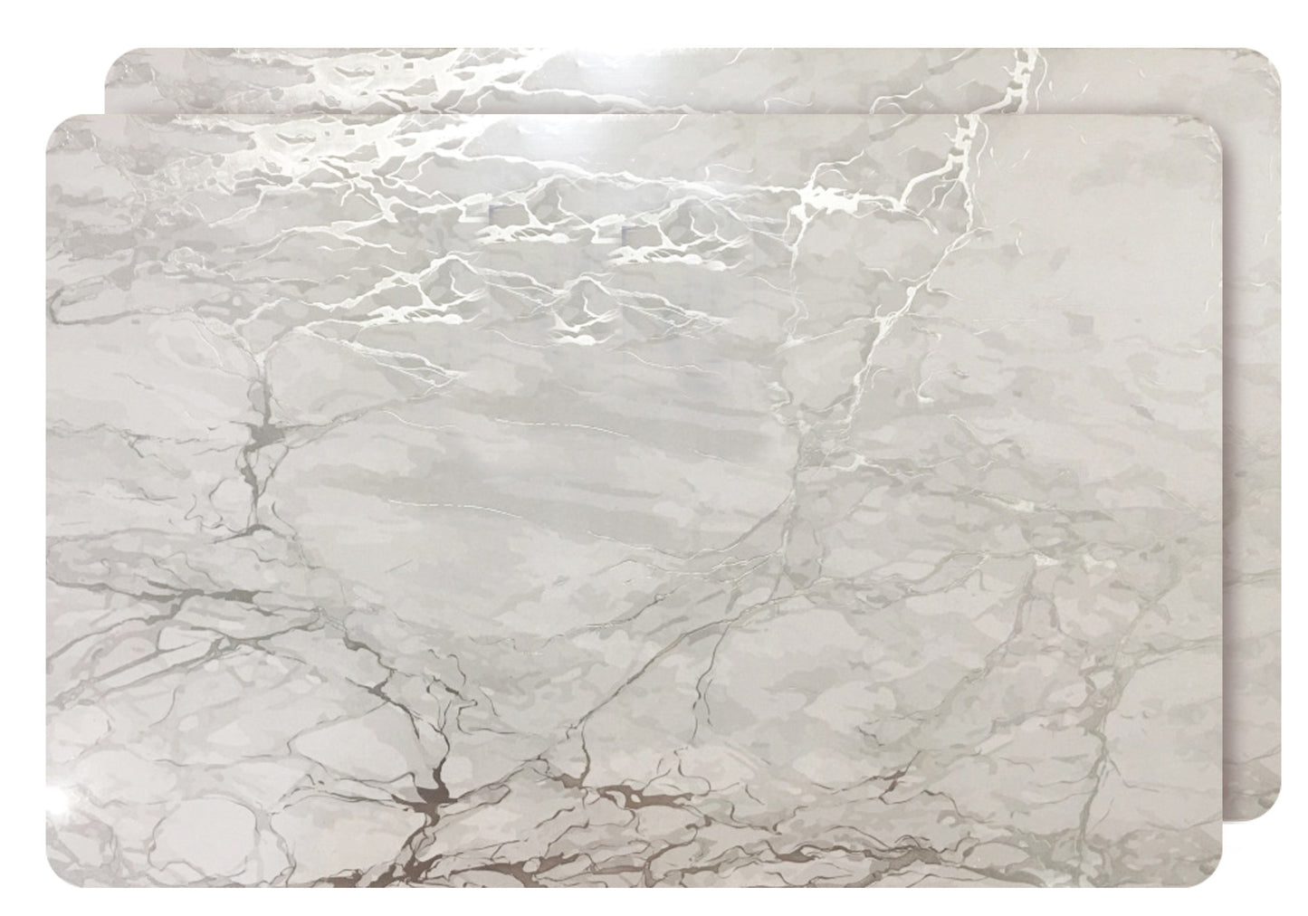 12" X 18" Silver And Gray Abstract Placemats - Loft&Timber
