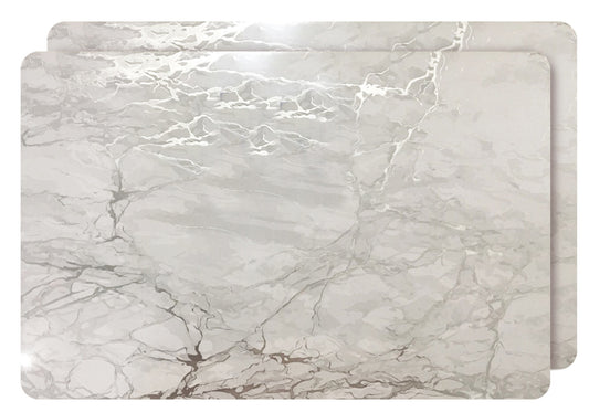 12" X 18" Silver And Gray Abstract Placemats - Loft&Timber