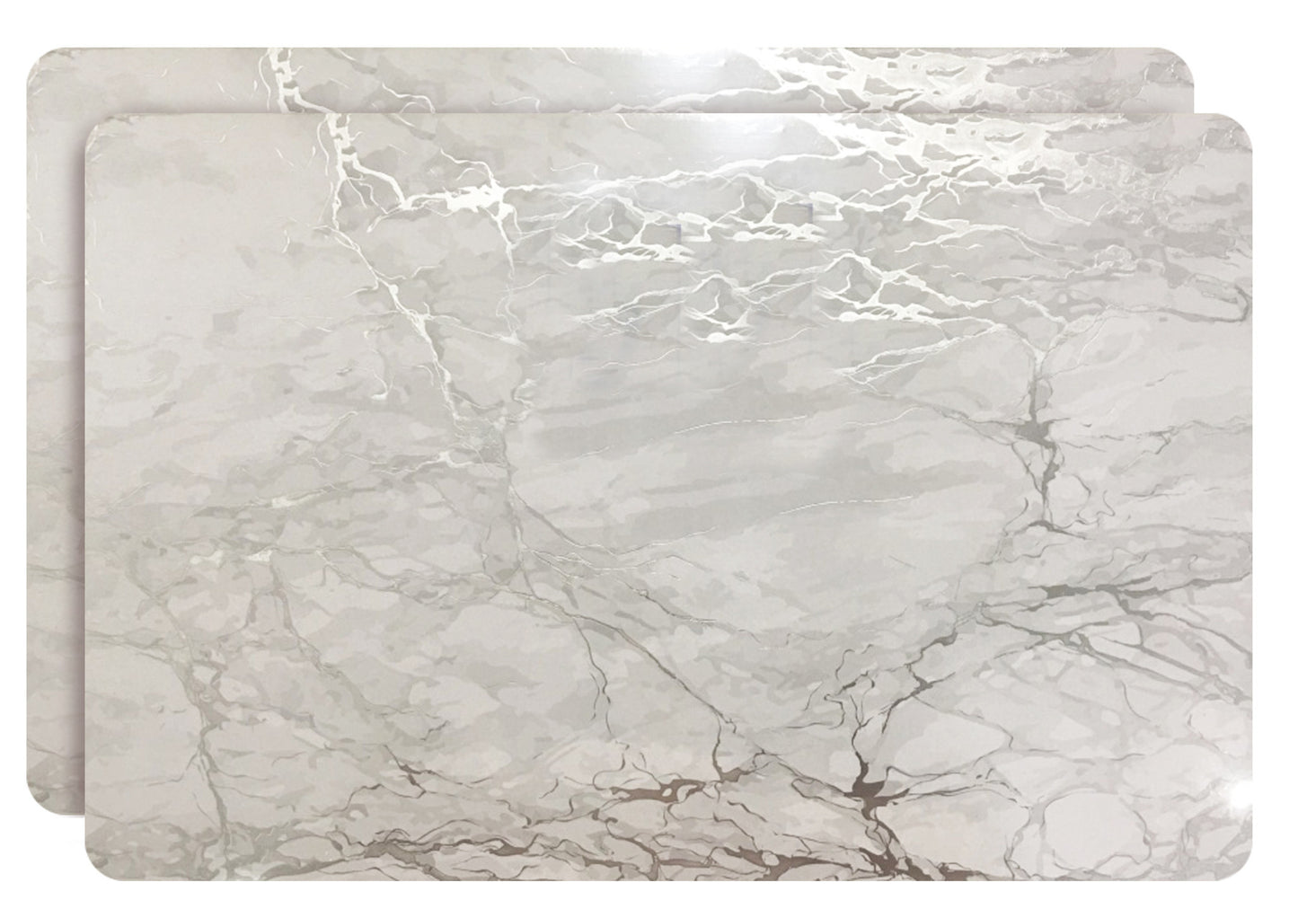 12" X 18" Silver And Gray Abstract Placemats - Loft&Timber