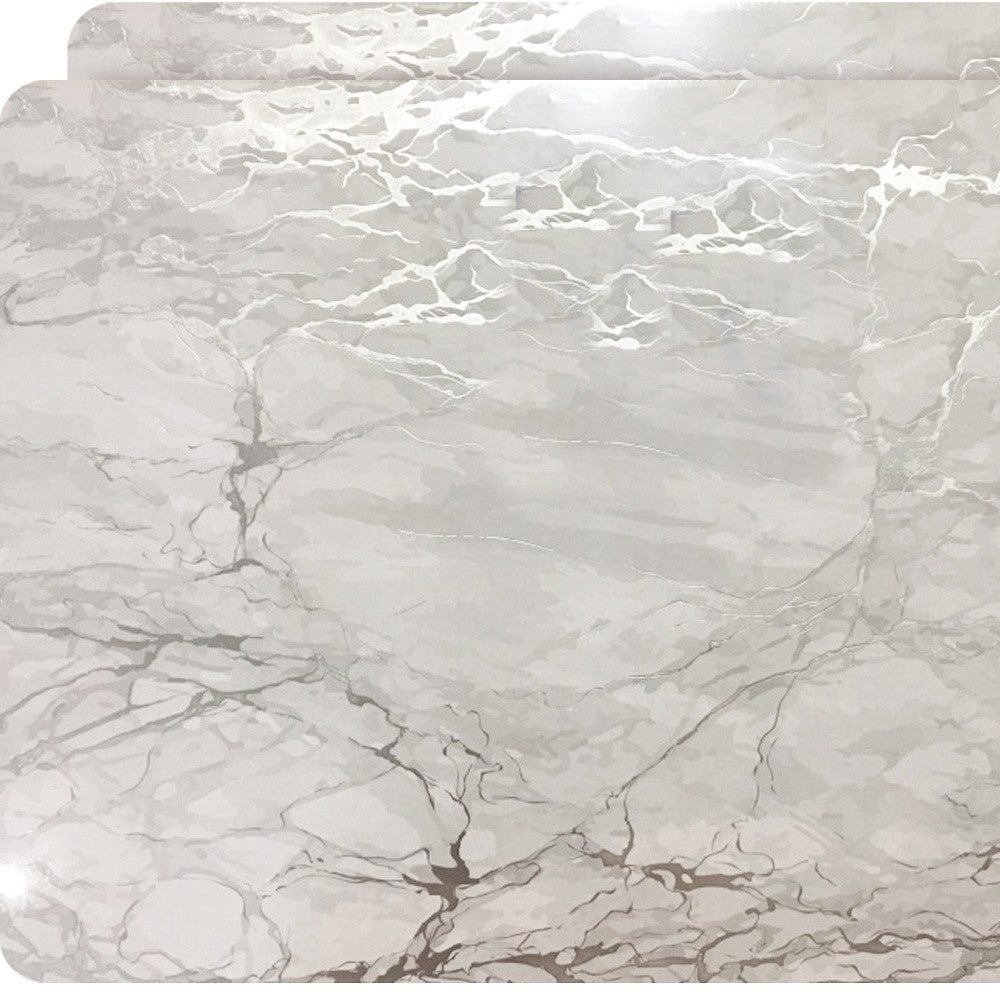 12" X 18" Silver And Gray Abstract Placemats - Loft&Timber