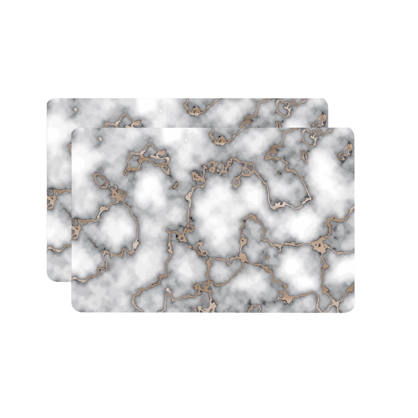12" X 18" Gray And Gold Abstract Agglomerated cork Placemats - Loft&Timber
