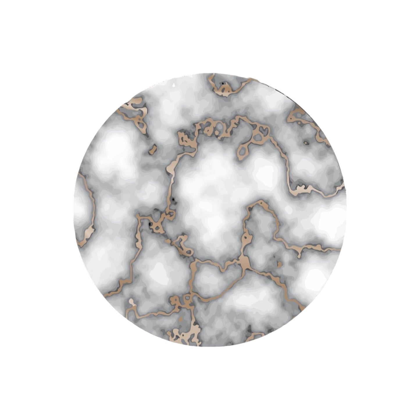 15" Set of Two Gold And Gray Abstract Round Placemats - Loft&Timber