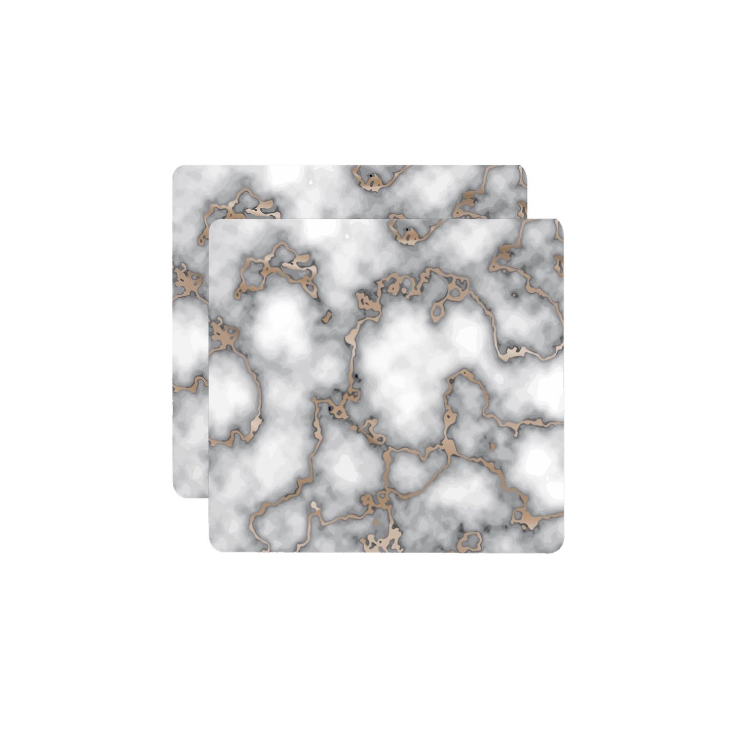 15" X 15" Gray And Gold Abstract Agglomerated cork Square Placemats - Loft&Timber