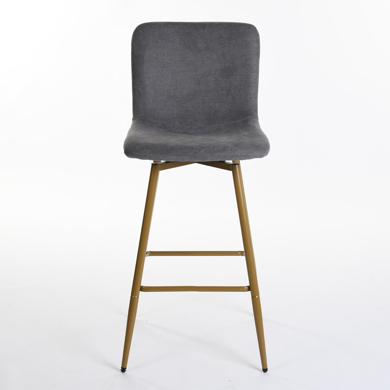 Set of Two 29" Gray And Gold Steel Bar Height Bar Chairs - Loft&Timber