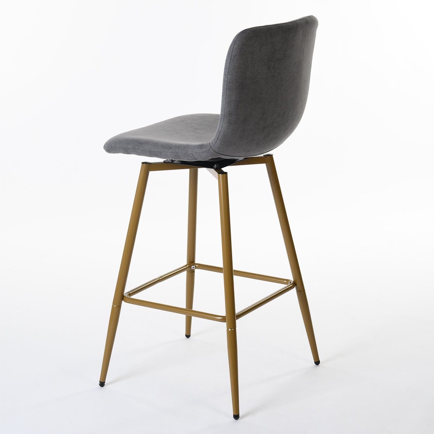 Set of Two 29" Gray And Gold Steel Bar Height Bar Chairs - Loft&Timber