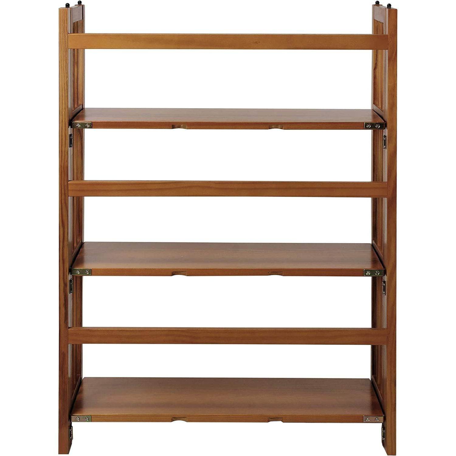 Stackable Chestnut Bookcase - 3 Shelves, 27.5″ Wide - Loft&Timber