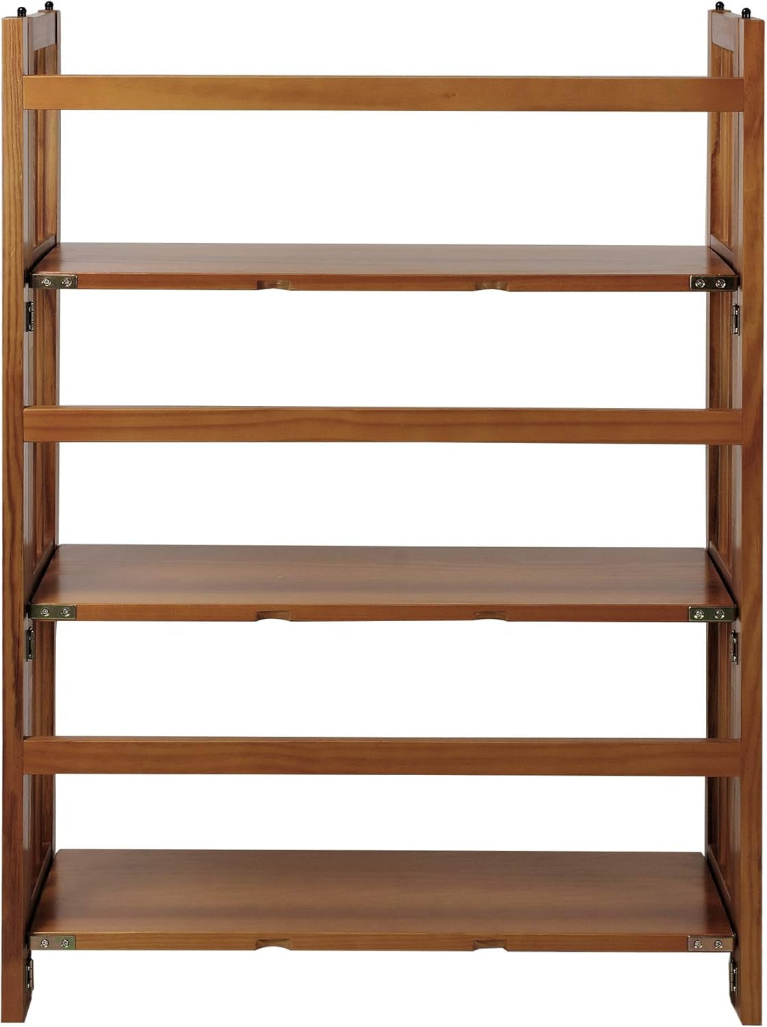 3-Shelf Stackable 27.5" Wide-Chestnut Fold Bookcase - Loft&Timber