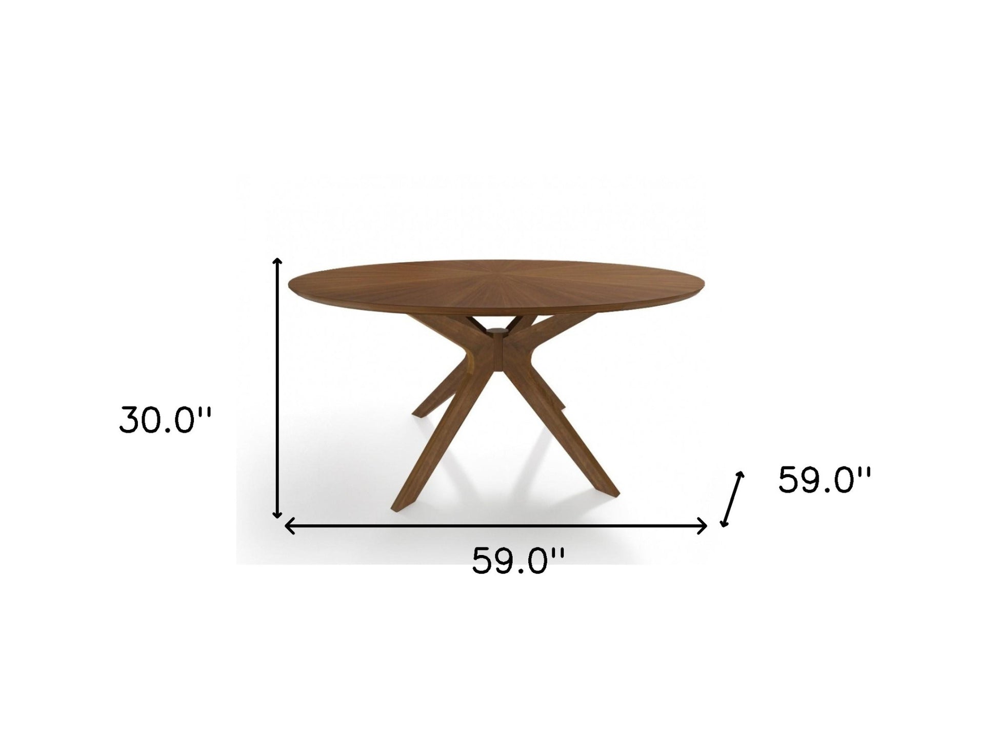 59" Brown Rounded Pedestal Base Dining Table - Loft&Timber