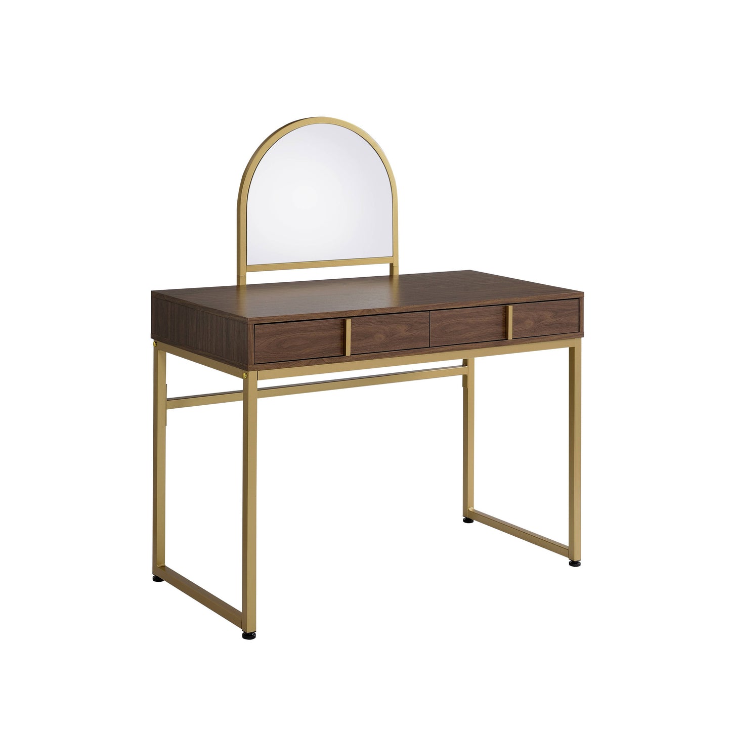 42" Gold Mirrored Vanity Table with Mirror With Two Drawers - Loft&Timber