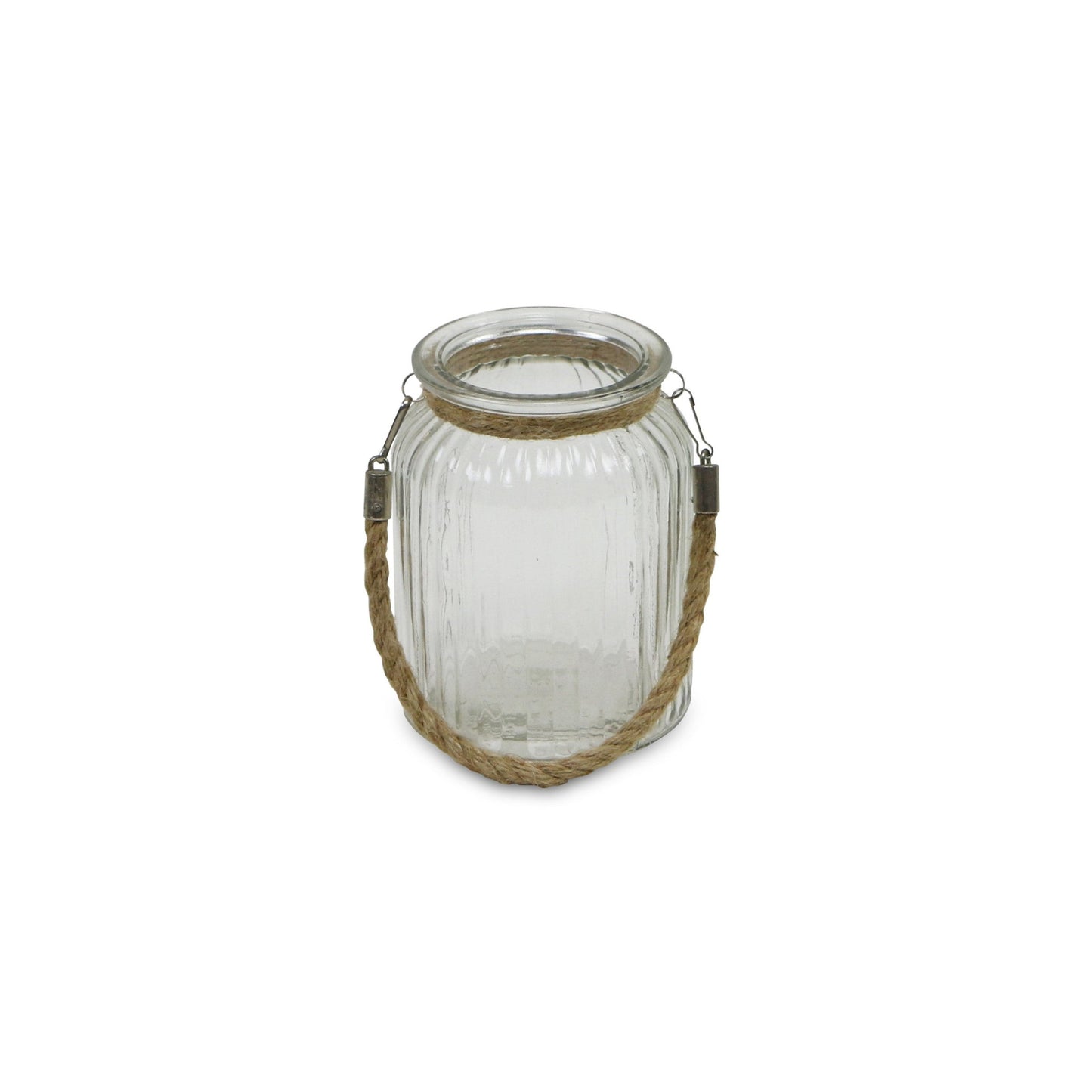 6" Clear and Brown Glass Tabletop Lantern Candle Holder - Loft&Timber